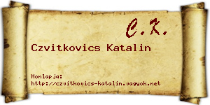 Czvitkovics Katalin névjegykártya